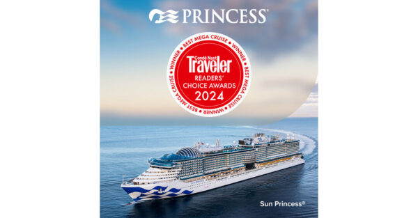 PRINCESS CRUISES RECOGNIZED WITH CONDÉ NAST TRAVELER’S 2024 READERS’ CHOICE AWARD #1 in MEGA CRUISE IN THE UNITED STATES FOR SUN PRINCESS