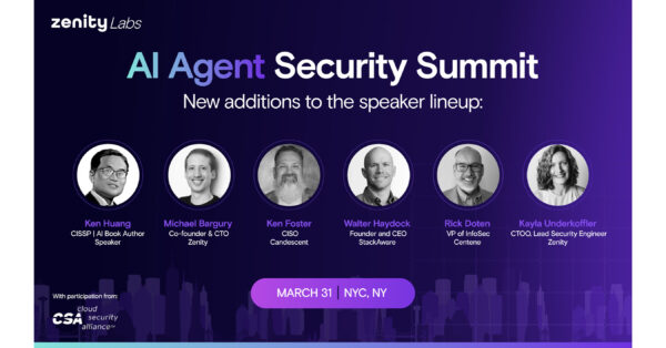 Zenity Reveals Lineup for First-Ever AI Agent Security Summit